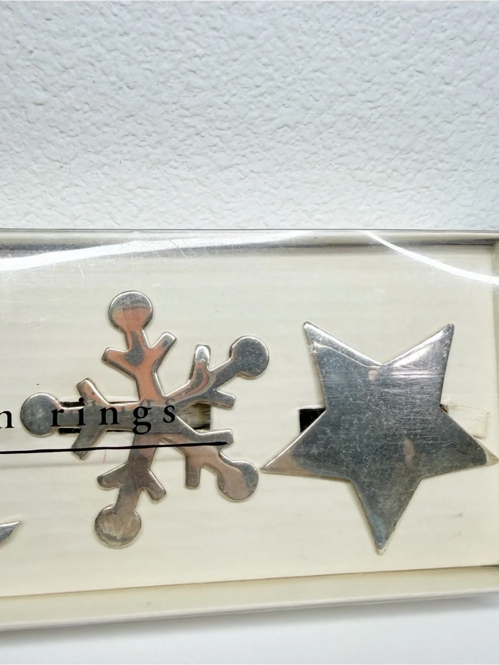 Pier 1 Silver Plated Napkin Rings Reindeer Tree Snowflake Star